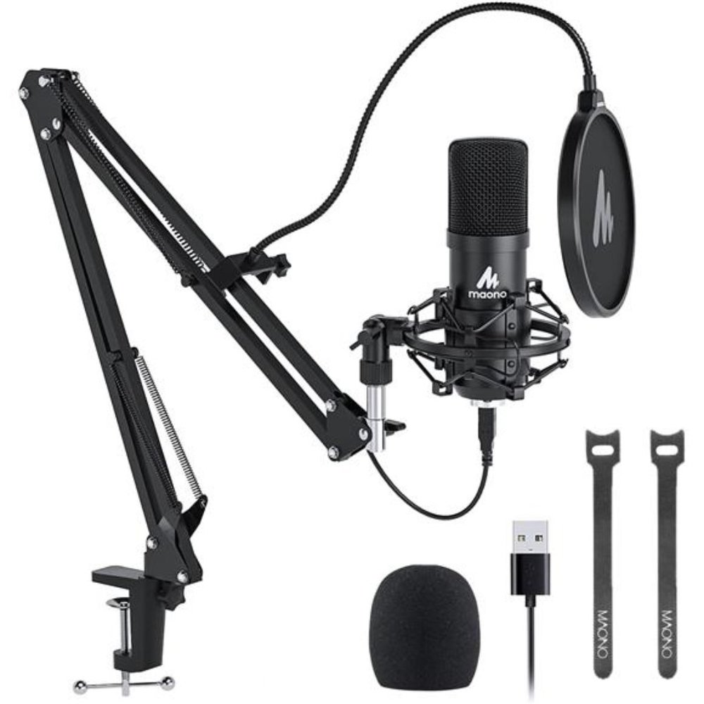 USB Microphone,192KHZ/24Bit Plug & Play PC Computer Podcast Condenser Cardioid